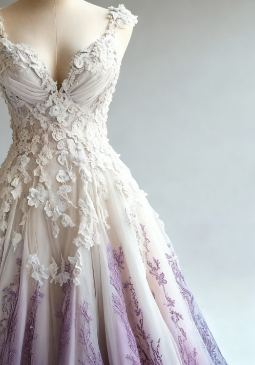 A-Line Straps Tulle Beaded Long Prom Dress Applique Sweetheart Neck Evening Gown