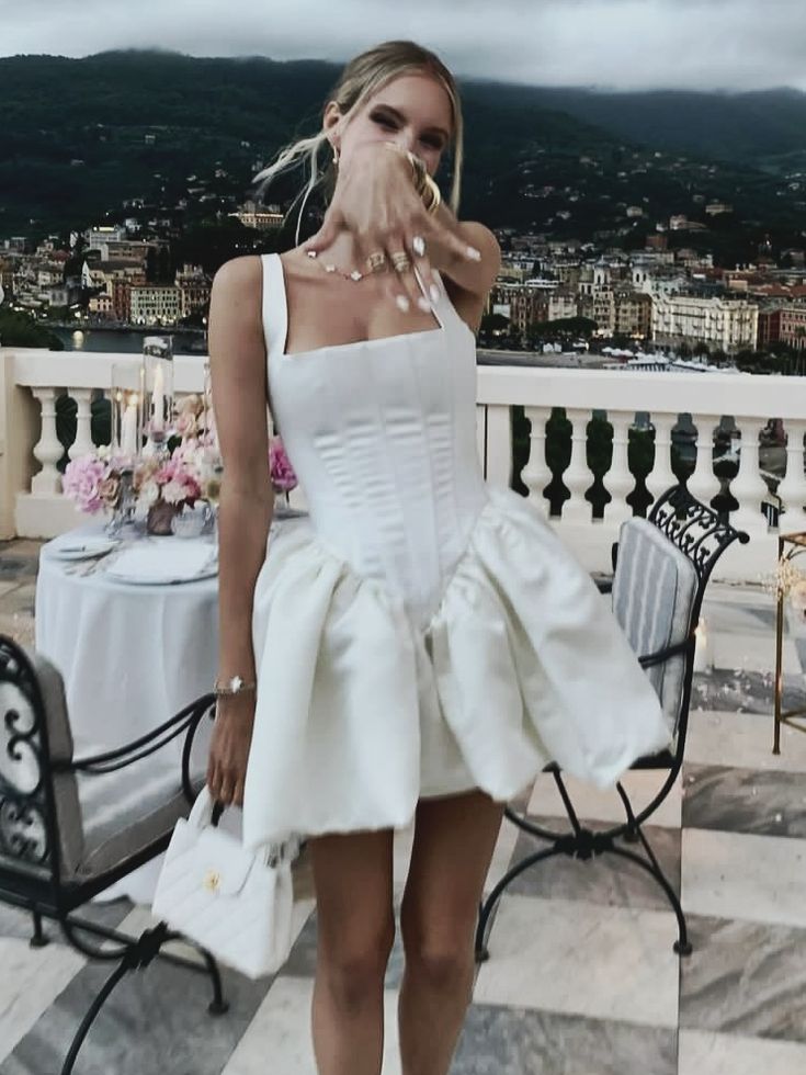 A Line White Short Party Dress Homecoming Dress