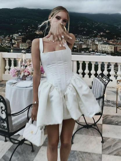 A Line White Short Party Dress Homecoming Dress