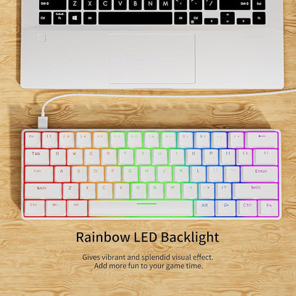 A61K 61 Keys Mechanical Wired Gaming Keyboard - White