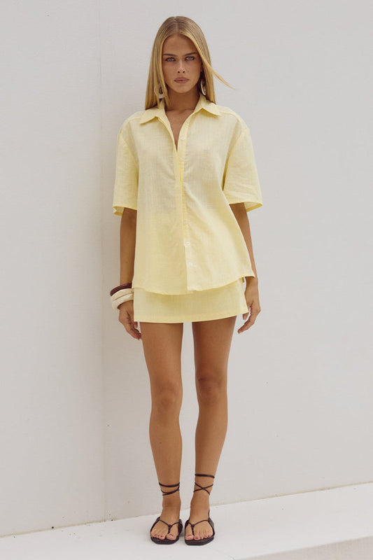 Adelyn Mini Skirt - Lemon - SHOPJAUS - JAUS