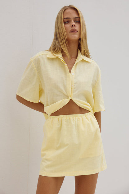 Adelyn Mini Skirt - Lemon - SHOPJAUS - JAUS