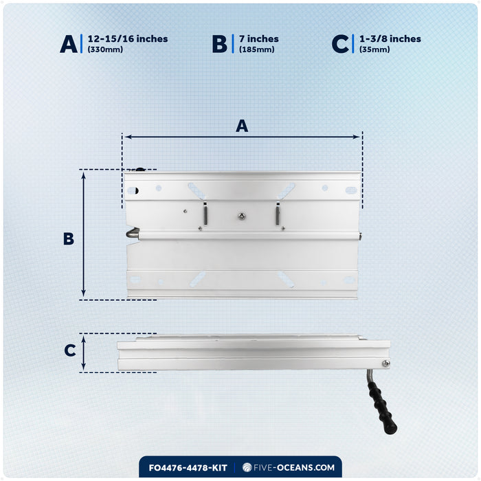 Adjustable Seat Pedestal and Locking Slide Kit, Aluminum - FO4476-4478-KIT - Five Oceans