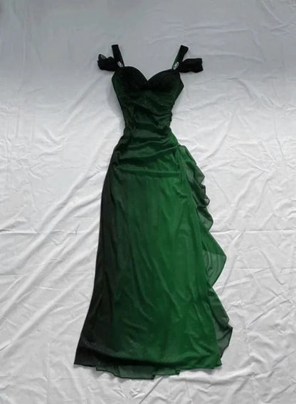 Affordable Party Dresses Under $160Elegant Purple Glitter Ruffled Chiffon Prom Dresses