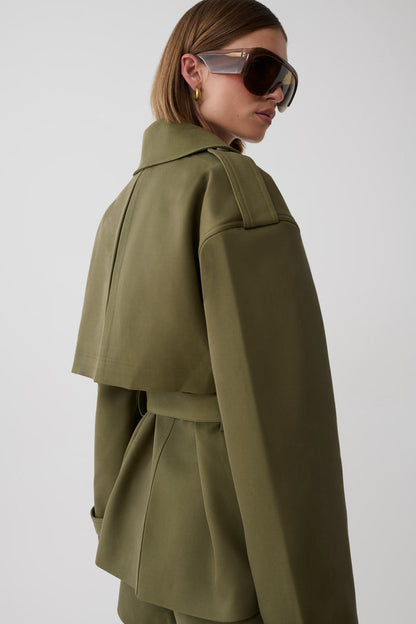 Alden Short Trench Jacket - Olive