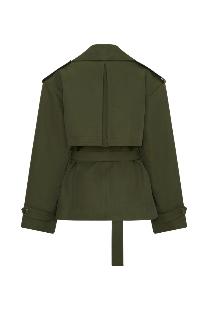 Alden Short Trench Jacket - Olive