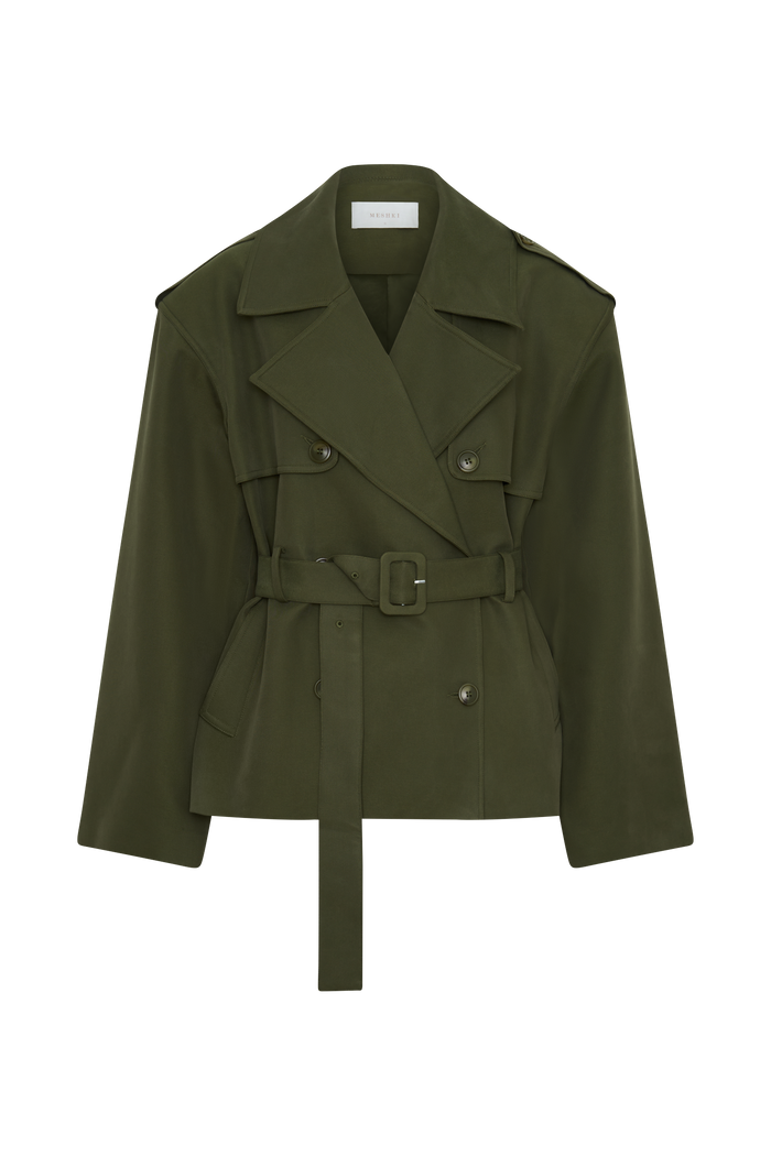 Alden Short Trench Jacket - Olive