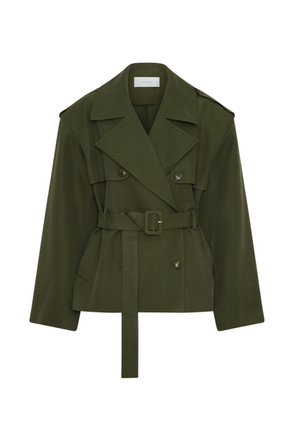 Alden Short Trench Jacket - Olive