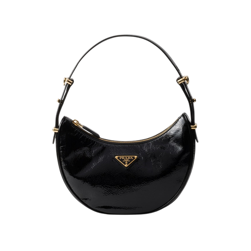 Arqué naplak patent leather shoulder bag