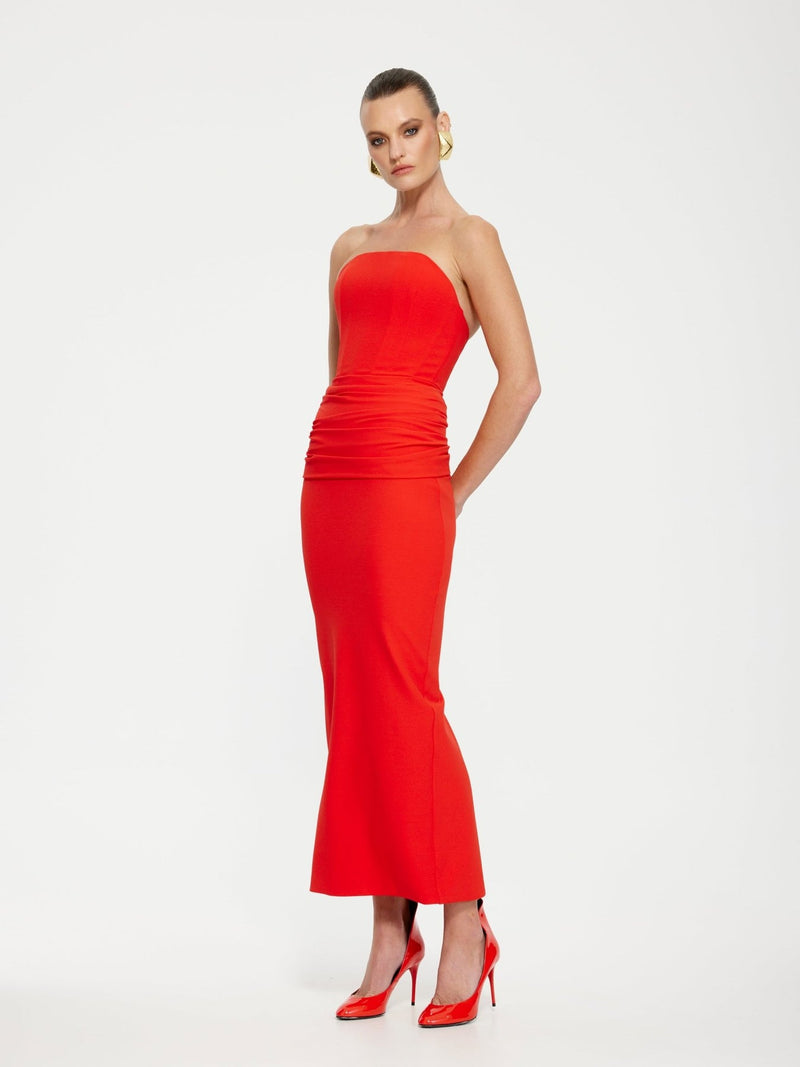 Astor Midi Dress - Red - SHOPJAUS - JAUS