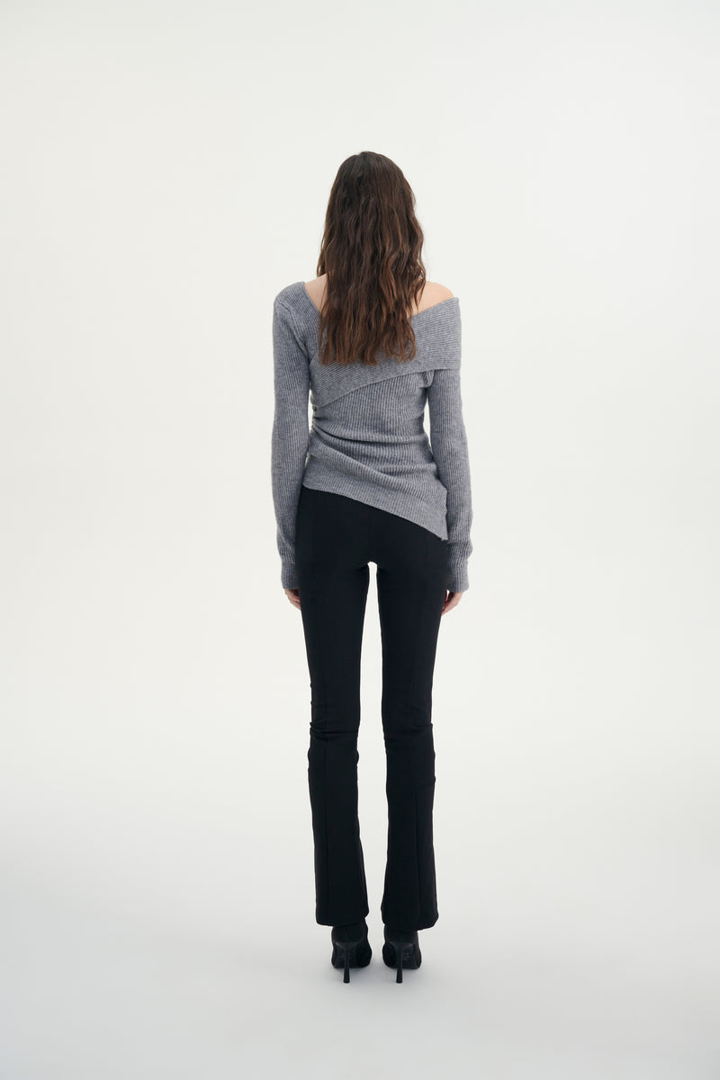 Asymmetrical ruched sweater