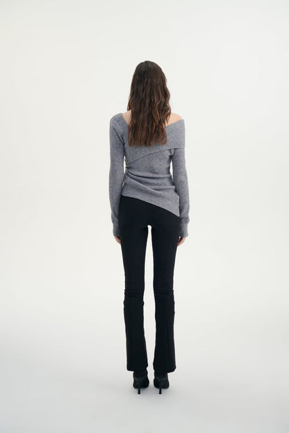 Asymmetrical ruched sweater