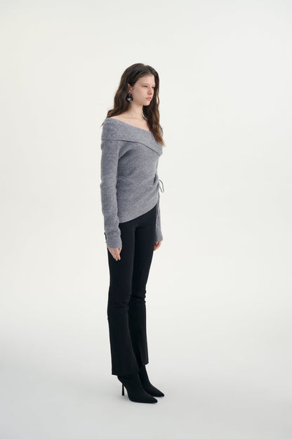 Asymmetrical ruched sweater