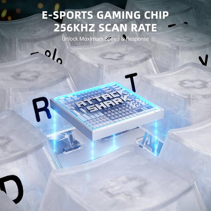 ATTACK SHARK R68HE 60% Wired RT 8K Mechanical RGB TKL Gaming Keyboard - Ice