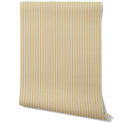 Geometric Striped Kitchen Wallpaper (Ochre Yellow)