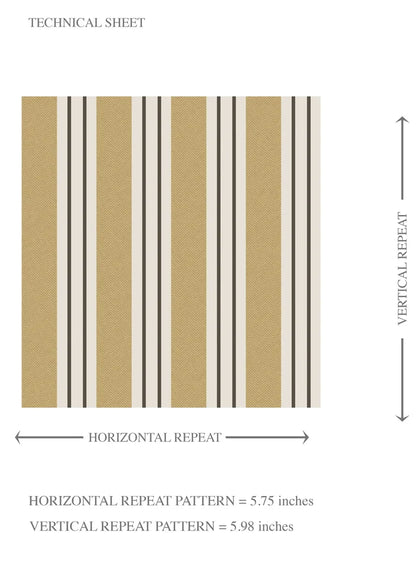 Geometric Striped Kids Room Wallpaper (Ochre Yellow)