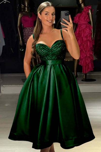 Baby Bluetti Strap Sweetheart Prom Dress A-Line with Sequins
