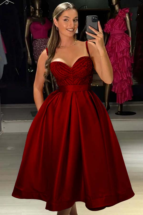 Baby Bluetti Strap Sweetheart Prom Dress A-Line with Sequins