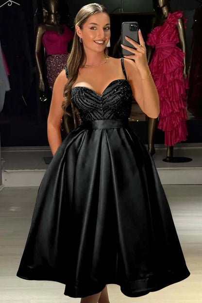 Baby Bluetti Strap Sweetheart Prom Dress A-Line with Sequins