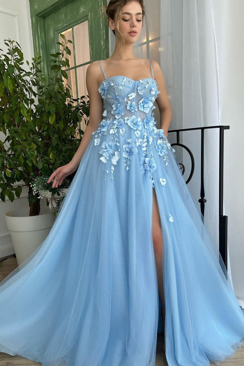Baby Bluetti Strap Sweetheart Prom Dress with Applique