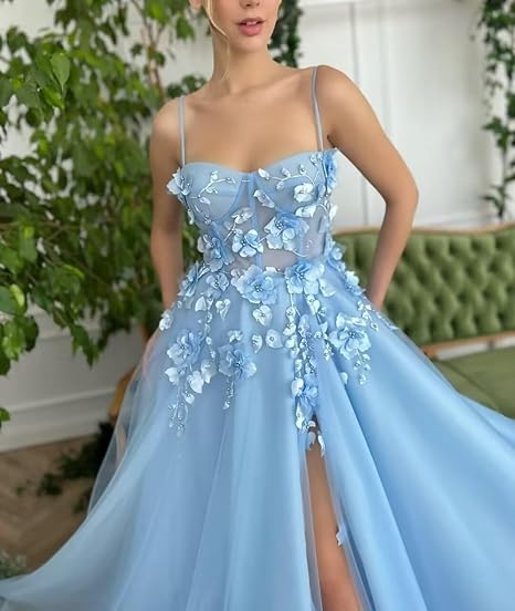 Baby Bluetti Strap Sweetheart Prom Dress with Applique