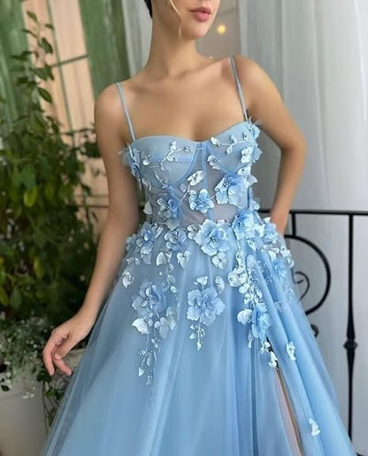 Baby Bluetti Strap Sweetheart Prom Dress with Applique