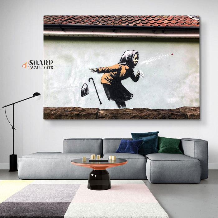 Banksy - Aachoo Sneeze Wall Art Canvas - SharpWallArts