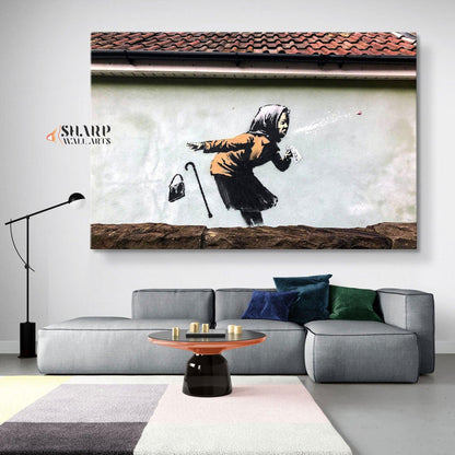 Banksy - Aachoo Sneeze Wall Art Canvas - SharpWallArts