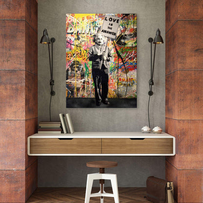 Banksy - Love Is The Answer Einstein Wall Art Canvas - SharpWallArts