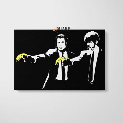 Banksy - Pulp Fiction Bananas Wall Art Canvas Print - SharpWallArts