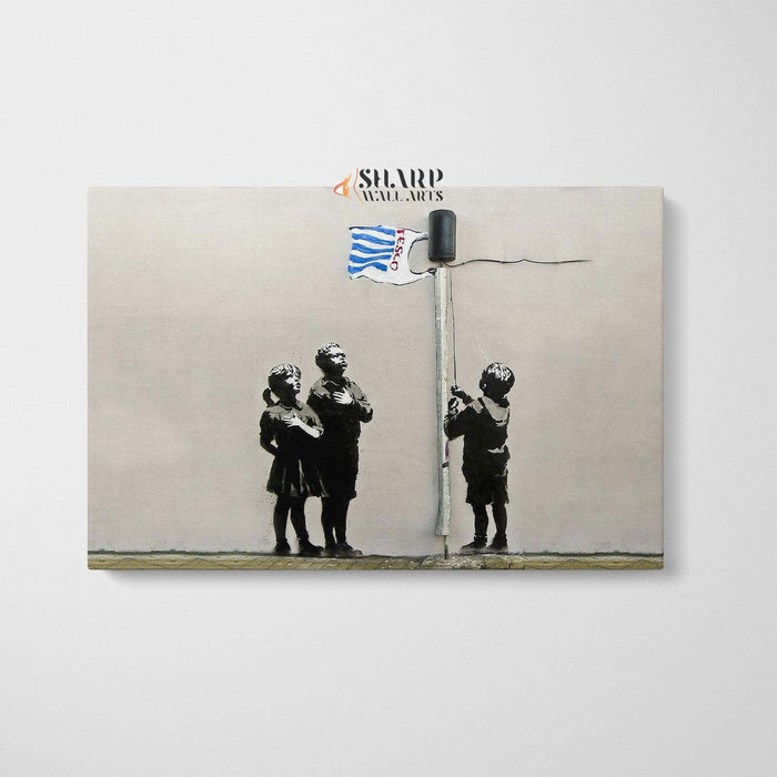 Banksy - Very Little Helps Wall Art Canvas - SharpWallArts