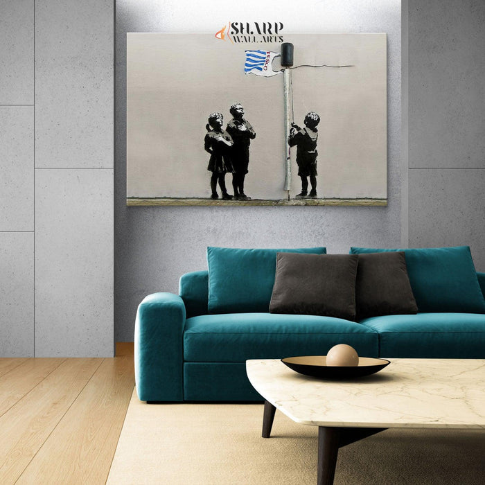Banksy - Very Little Helps Wall Art Canvas - SharpWallArts