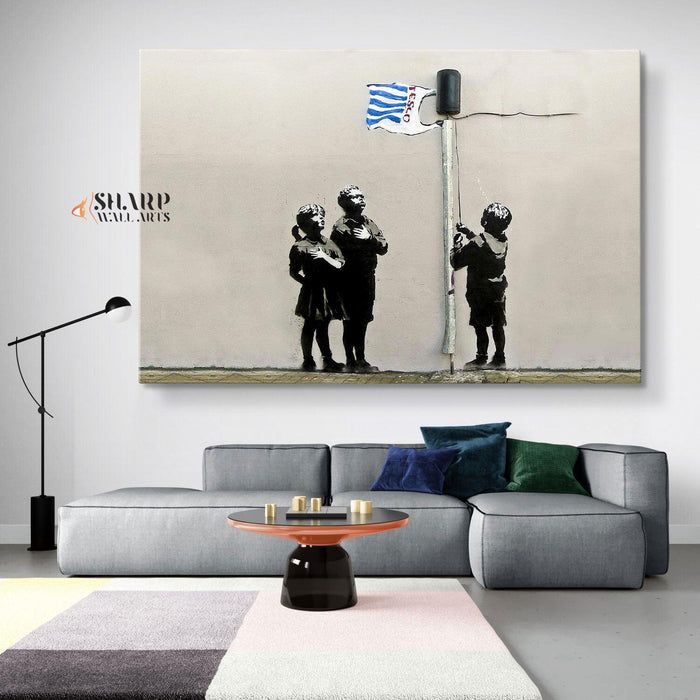 Banksy - Very Little Helps Wall Art Canvas - SharpWallArts