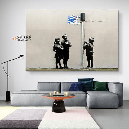 Banksy - Very Little Helps Wall Art Canvas - SharpWallArts