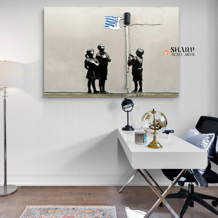 Banksy - Very Little Helps Wall Art Canvas - SharpWallArts