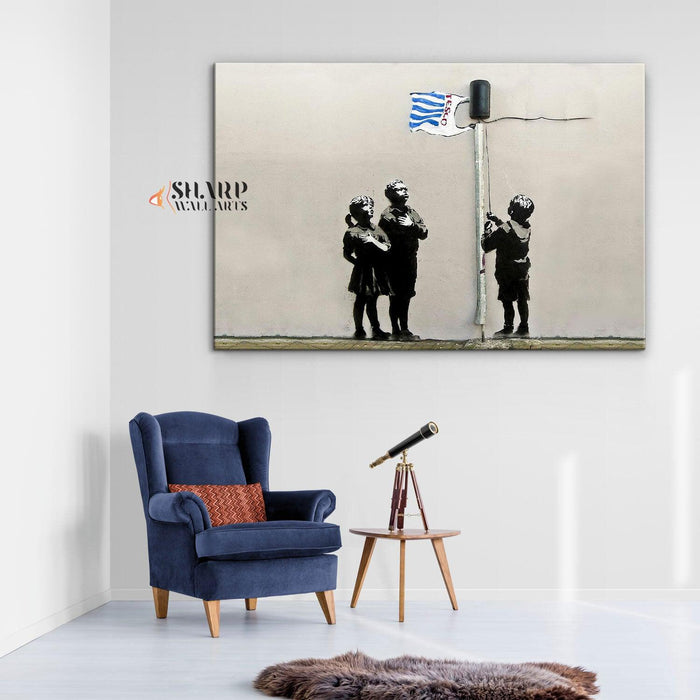 Banksy - Very Little Helps Wall Art Canvas - SharpWallArts