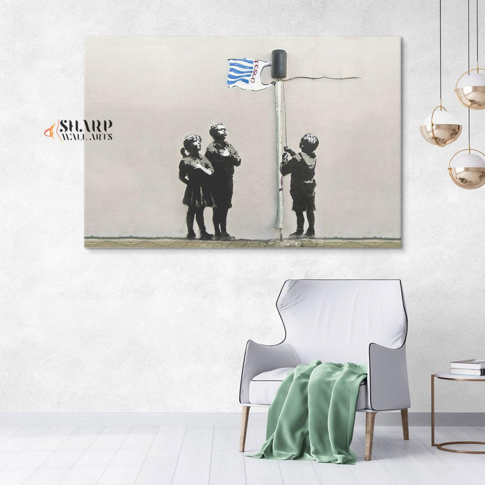 Banksy - Very Little Helps Wall Art Canvas - SharpWallArts
