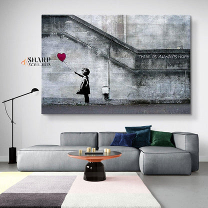 Banksy Balloon Girl Canvas - Banksy Graffiti Art - SharpWallArts