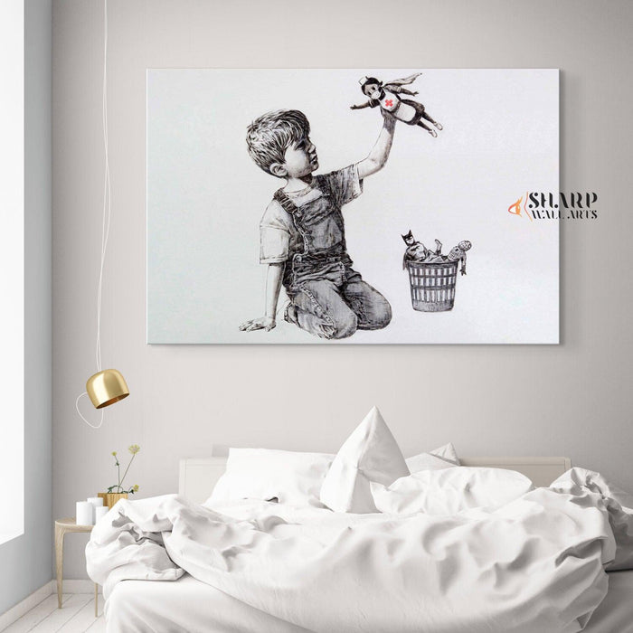 Banksy Game Changer - Nurse Superhero - SharpWallArts