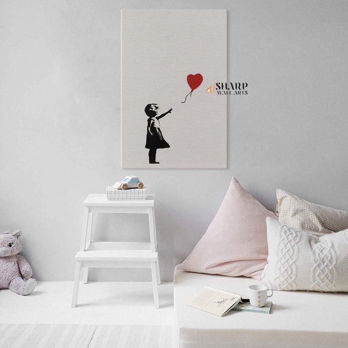 Banksy Girl with Balloon Canvas Wall Art - SharpWallArts