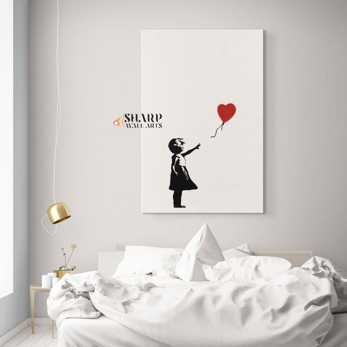 Banksy Girl with Balloon Canvas Wall Art - SharpWallArts