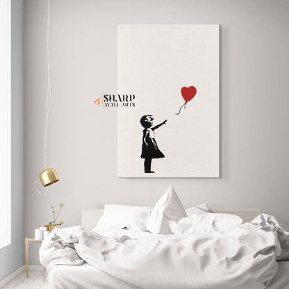 Banksy Girl with Balloon Canvas Wall Art - SharpWallArts