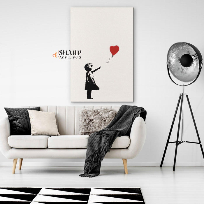 Banksy Girl with Balloon Canvas Wall Art - SharpWallArts