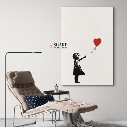 Banksy Girl with Balloon Canvas Wall Art - SharpWallArts