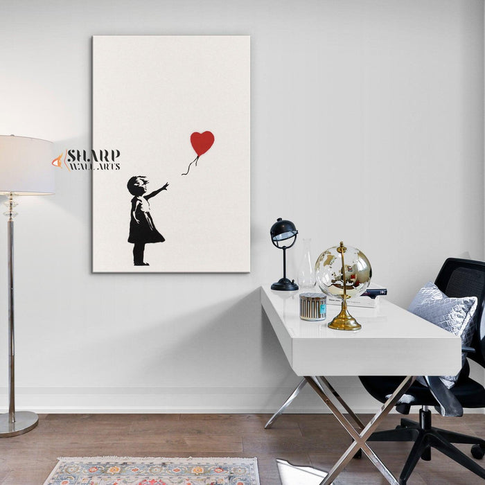 Banksy Girl with Balloon Canvas Wall Art - SharpWallArts