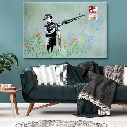 Banksy Wall Art - Crayon Boy Westwood California - SharpWallArts