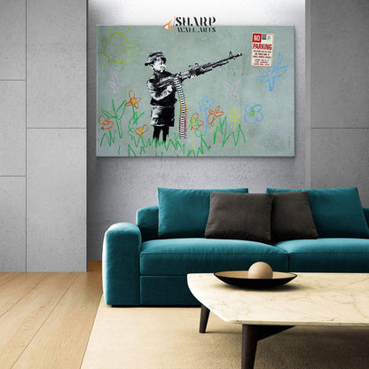 Banksy Wall Art - Crayon Boy Westwood California - SharpWallArts