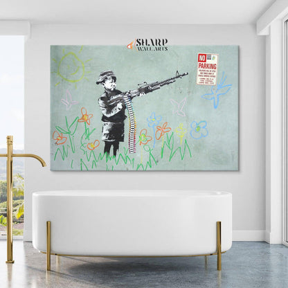 Banksy Wall Art - Crayon Boy Westwood California - SharpWallArts
