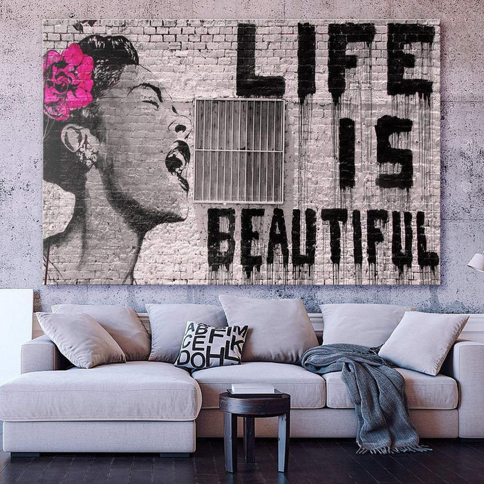 Banksy Wall Art - Life is Beautiful - SharpWallArts