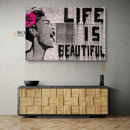 Banksy Wall Art - Life is Beautiful - SharpWallArts